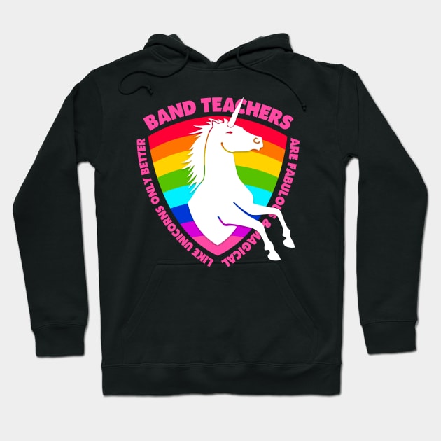 Band Teacher Unicorn Gift for Women Girls Hoodie by GiftGiftGifts